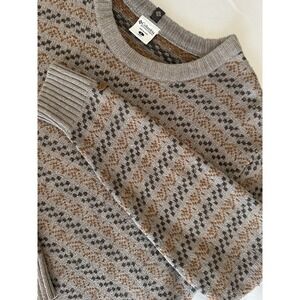 Columbia Men's Wool Blend Sweater Gray Multi Color Size L Long Sleeve Crew Neck